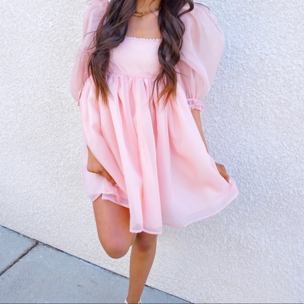 COPY - Pink babydoll style dress size small - Picture 2 of 4